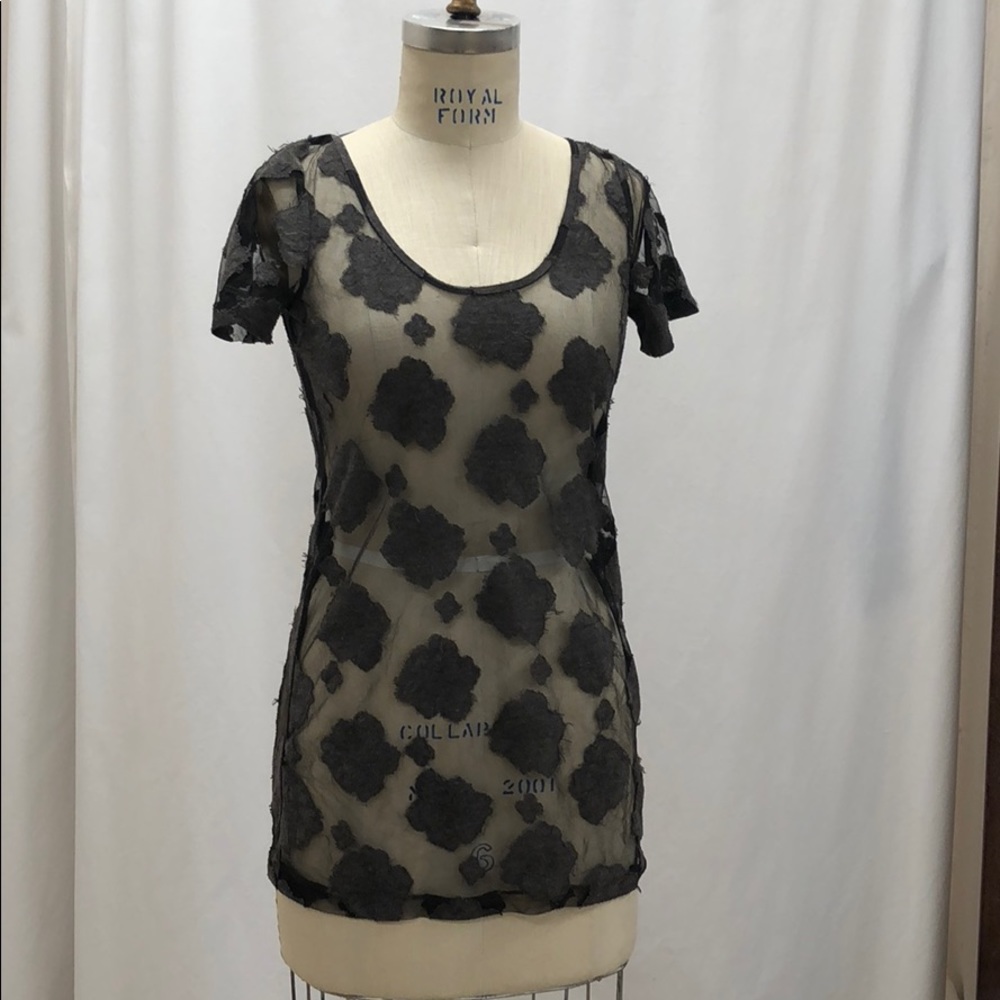 Scoop-back Charlotte Ronson lace top size XS